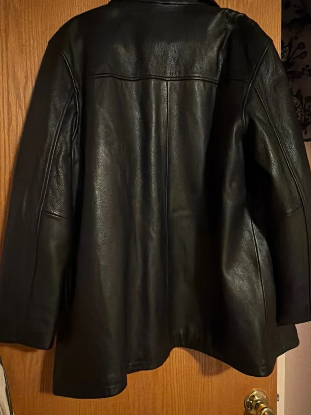Guess Men's Black Leather Coat